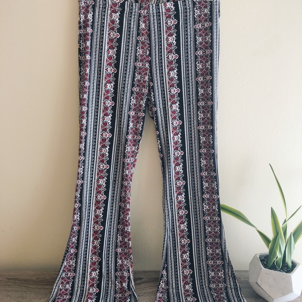 Wide legged print boho pants